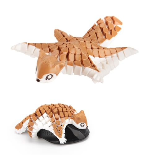 Yipintang Flexible Flying Squirrel Articulated Figure, 3D Printed Gliding Animal Toy with Movable Joints, Fidget Desk Toy, Sensory Animal Collectible, Home Office Desk & Shelf Decor Gift