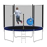 Heavy Duty 6FT 8FT 10FT 12FT 14FT Outdoor Trampoline with Enclosure Net for Kids Spring Cover Ladder FREE Space Hopper - 6FT