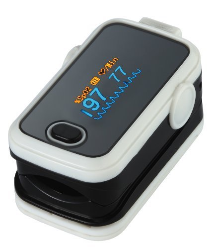 Doigt Oxymètre de pouls Blanc. Outil de diagnostic et de suivi de l'état de santé permettant de mesurer le taux de saturation en