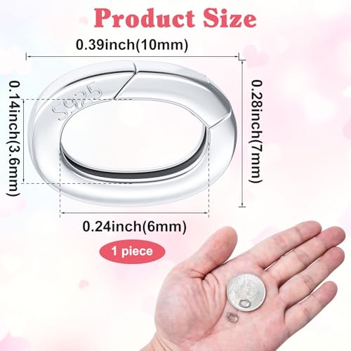 Pndeyo 2pcs 925 Sterling Silver Oval Jewelry Clasps, 7x10mm, Oval by Pndeyo - Image 2