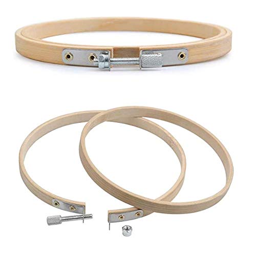 Aeyistry 2 Pcs 3 Inch Embroidery Hoops Adjustable Bamboo Circle Cross Stitch Hoop Ring For Art Craft Handy Sewing And Christmas Decoration #TOP1