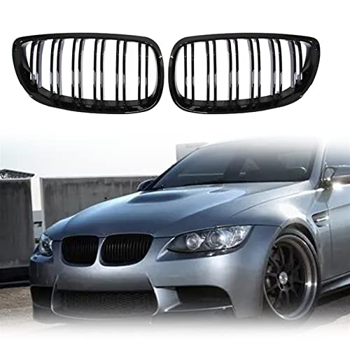 Rejilla para BMW Serie 3 E92 E93 M3 frontal de fibra de carbono brillante dual line 2006-2009