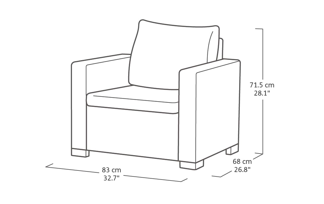 Fauteuil lounge Allibert California 83 x 68 x 72 cm cappuccino/panama sand