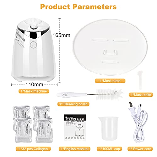 Jopoha Face Masks Machine, Mini Diy Automatic Fruit Vegetable Facial Mask Maker Machine With Collagen & English Voice, Maquina Para Hacer Mascarillas Faciales For Home Use Beauty Salon Spa Care #TOP6