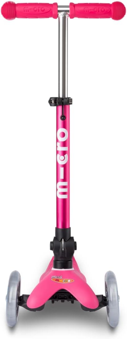 Micro Kickboard - Foldable Mini Deluxe Scooter, 3-Wheeled, Lean-to-Steer, Swiss-Designed, Award-Winning for Toddlers and Preschoolers Ages 2-5 (Pink)