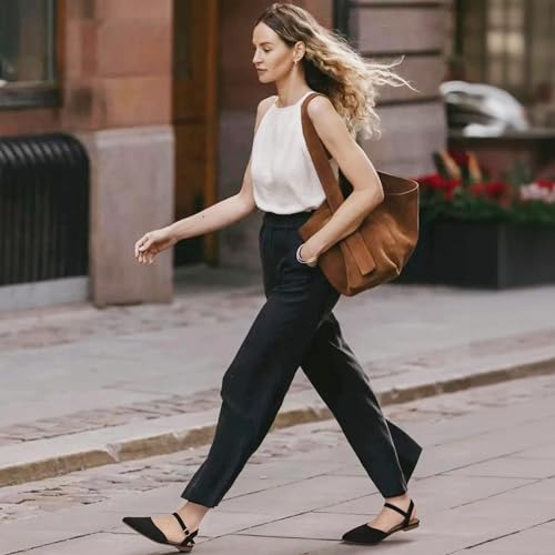 Alicegana Womens Sandals Flat Shoes - Closed Pointed Toe Dressy Flats 2025 Comfortable Business Casual Walking Sandal2