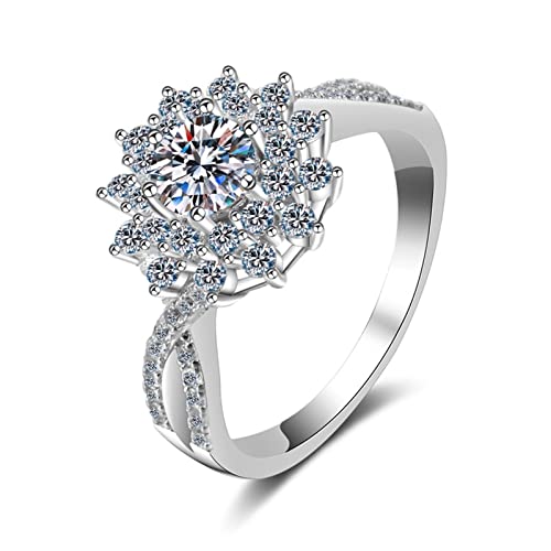 Bague simple argent massif femme avec zirconium brillant et finition or blanc