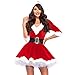 xiaoxiaoya Damen 23171 Kostüme Miss Santa Kostüm, Kleid, Gürtel, Weihnachtsmann