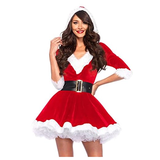 Julkläder, julprestanda kläder, damer sammetsklänning till jul med bälte, julfest jultomte cosplay kostym