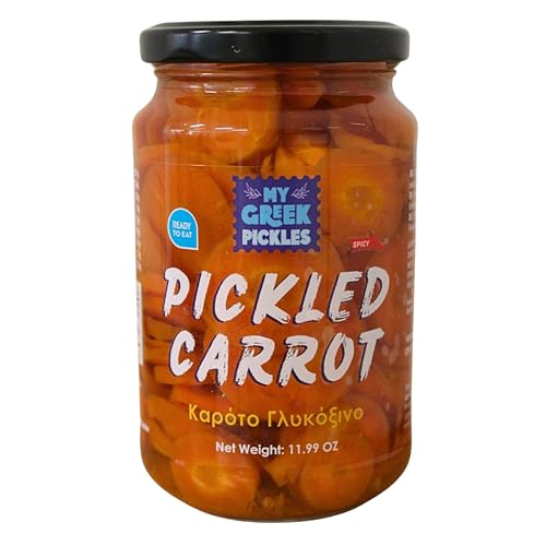 My Greek Pickles Carottes Épicées au Vinaigre, Paquet de 2 x 340 g (Total: 680 g)