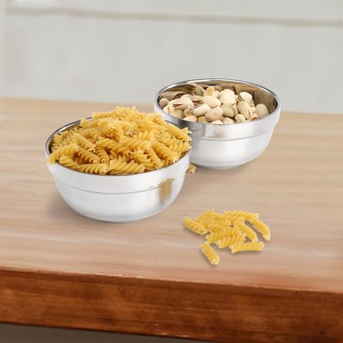 Yarlung YA-STAINLESSSTEELBOWLS-10PC 10 Pack Stainless Steel Bowls 5 Inch Snacks Bowls, 15 Oz Soup Bowls Lightweight Salad Bowls Double-Walled Metal Serving Dishes thumb #7