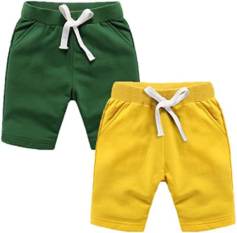 Toddler Boys Knit Jogger Shorts Summer Cotton Casual Pure Black Grey Playwear Short Pants 2 Packs Sets 2T