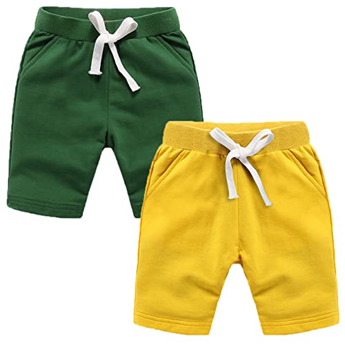 Toddler Boys Knit Jogger Shorts Summer Cotton Casual Pure Black Grey Playwear Short Pants 2 Packs Sets 2T #TOP24