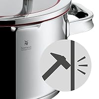 WMF Function 4 Kochtopf groß 24cm, Glasdeckel, Fleischtopf Induktion 5,7l, Cromargan Edelstahl poliert, 4 Abgießfunktionen, Innenskalierung, rot – Ansicht 9