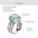 JEAN RACHEL JEWELRY 925 Sterling Silver Ring - Wrap Vintage Design with Cushion Shaped Cubic Zirconia - Hypoallergenic, Lead & Nickel Free - Artisan Handcrafted Statement Rings for Women, Aquamarine