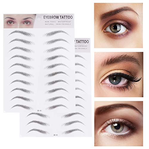 Uonlytech 2 peças de tatuagem de sobrancelha para maquiagem, tatuagem de sobrancelha artificial, tat