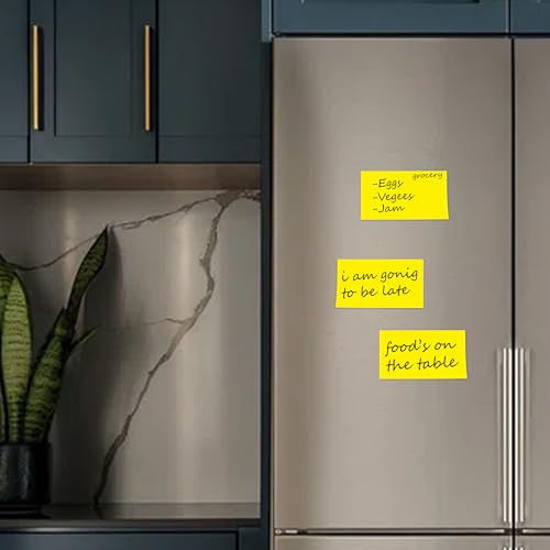 Image of Cubic Sticky Notes Yellow - Pack of 2 (3 inch x 5 inch Inches), Bright Self-Adhesive Note Pads for Quick Memos, Reminders & Office Use - Easy Peel, Residue-Free