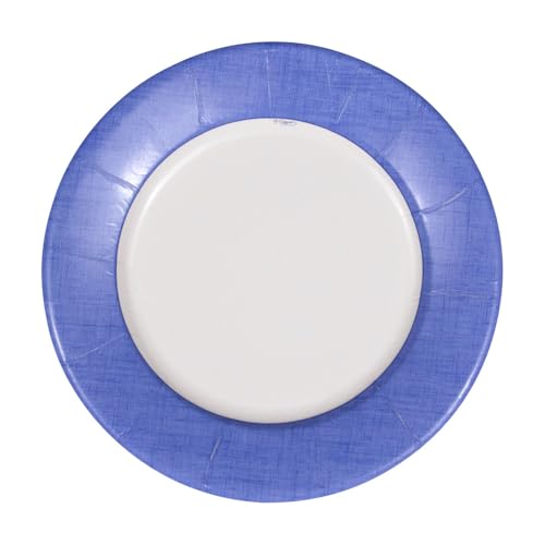 Caspari Linen Border Paper Salad & Dessert Plates in Blue II - 16 Count