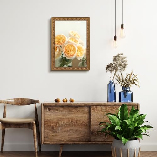 Image of Golden State Art, 13X19 Ornate Finish Photo Frame with White Mat for 11X17 Picture & Real Glass, Color: Bronze
