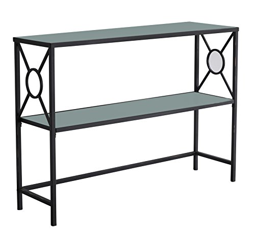 Kings Brand Loyd Texture Black Metal Entryway Console Sofa Table With Glass Shelf #TOP3