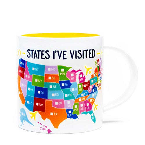 Taza de porcelana States I've Visited 11 oz miniatura 1