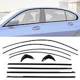 Stainless Steel Window Trim Chrome Delete for BMW G20 330i M340i 2019-2025 Black Window Trim Blackout Kit