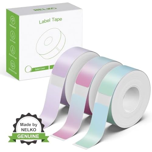 NELKO Label Stickers, Transparent Labels, Compatible with P21, Thermal Roll Paper, Tape, Roll Paper, Stickers, 0.5 x 1.6 inches (14 x 40 mm), 180 Shee