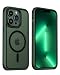 Produktbild MobNano Hybrid Magnetisch Durchsichtig Hülle für iPhone 13 Pro Hülle [Kompatibel mit MagSafe] Stoßfest Bumper Transparent Starke Magnet Handyhülle Clear Silicone iPhone 13pro Case - Grün/Schwarz