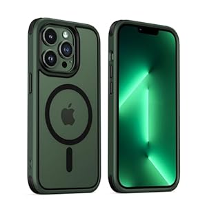 MobNano Magnetic Case For iPhone 13 Pro 6.1-Inch [Support MagSafe Wireless Charging] Shockproof Phone Bumper Cover – Green Black