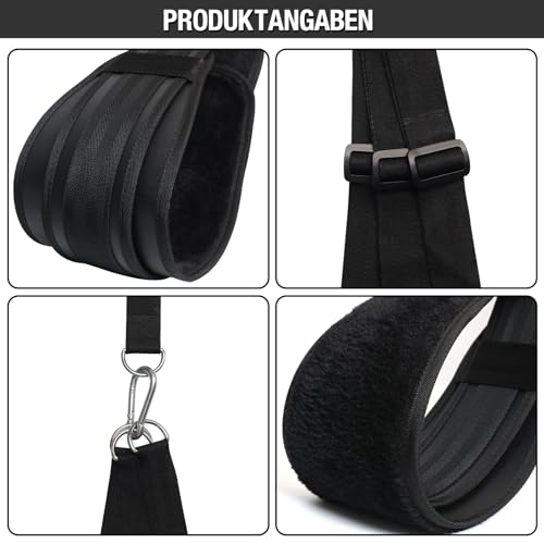Hallowa Leder Tür Liebesschaukel Sexschaukel mit Sitz-Neue Lederpolster Dicken Flaum, Riemen, Sex Door Love Slings Bondage Restraints für Adult Toys, Hält bis zu 180KG(Upgrade Version)
