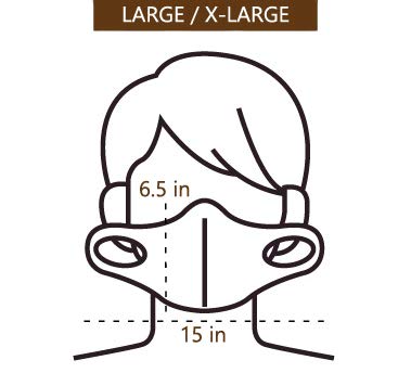 Iconic Luxe Copper Infused Cloth Face Mask - Reusable Washable 3D Design 4-Ply Filter Heather Grey Large/X-Large #TOP1