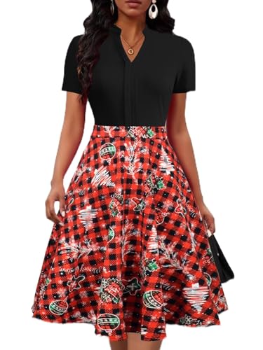 Mokayee Holiday Dresses for Women 2025 Christmas Knee Length Swing