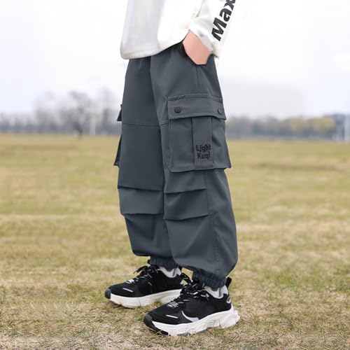 Joggers for Boys Baggy Lightweight Outdoor Hiking Athletic Sweatpant Pockets Casual Fashion Elastic Waist Cargo Pants2