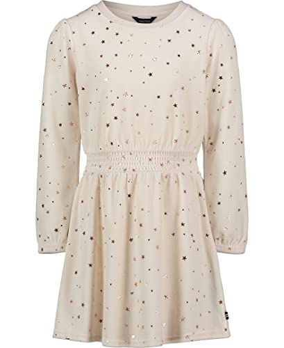 Nautica Girls' Long Sleeve Smocked Waist Dress, Eggnog Velour, 7 #TOP18