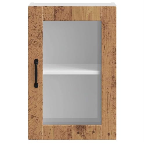 Miniatura 6 de Vidaxl Armario De Pared Para Cocina Puerta Cristal Porto Madera Vieja, Unidad De Pared De Cocina, Armario Para Pared De Cocina, Armario De Cocina En La Pared