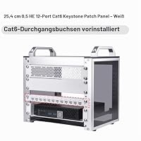 GeeekPi 12-Port Cat6-Patchpanel – 0,5 U (10 Zoll) modulares Keystone-Koppler-Panel, für DeskPi RackMate T0/T1/T2/T0 Plus/T1 Plus/TL1 Netzwerkschränke und 10-Zoll-Serverschrank – Ansicht 3