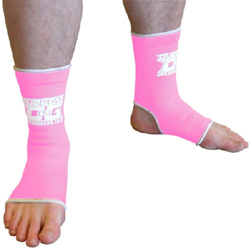 DUO GEAR MUAY THAI ANKLE SUPPORTS KICKBOXING MMA MARTIAL ARTS FOOT BRACE (Kids - Adults) (XS - L) (Pink, Small)