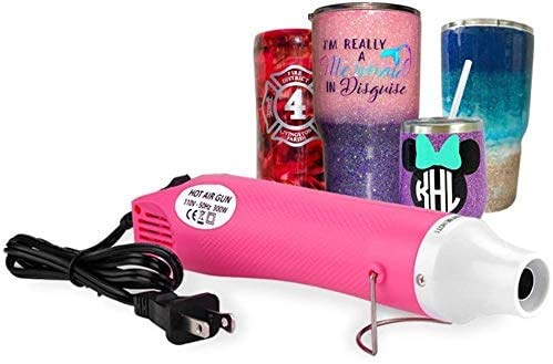 Wellshine Bubble Buster Tool For Making Epoxy Glitter Tumblers, Mini Portable Heat Gun For Diy Acrylic Resin Cups Tumblers Embossing Shrink Wrapping Paint Drying Crafts Electronics Diy (Pink) #TOP2