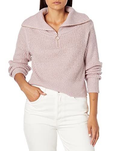 Bcbgeneration Women's Half Zip Sweater With Hood, English Rose, Small #TOP16
