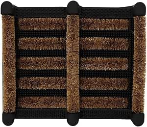 4All4All Nimbus Boot Scraper Door Mats Durable Grit Sturdy 100% Coir Bristle Rubber Back Natural Long Lasting Super Absorbant Machine Washable Skid-Resistant Tackle Dirt and Grime Pack of 1