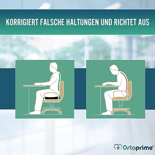 OrtoPrime Antidekubitus Schaumstoffkissen mit Kanalsystem - Prävention und Behandlung von Steißbein Druckgeschwüre - Posturales Sitzkissen für Rollstuhl, Büro, Auto und Heim - Orthopädisches Polster