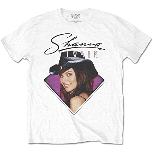 T-shirt Shania Twain en jersey violet avec portrait d'artiste M