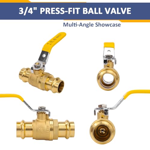ENEGLAIM 10 Pack 3/4" Brass Press Fitting Ball Valve Full Port Heavy Duty by Eneglaim - Used condition - Image 5
