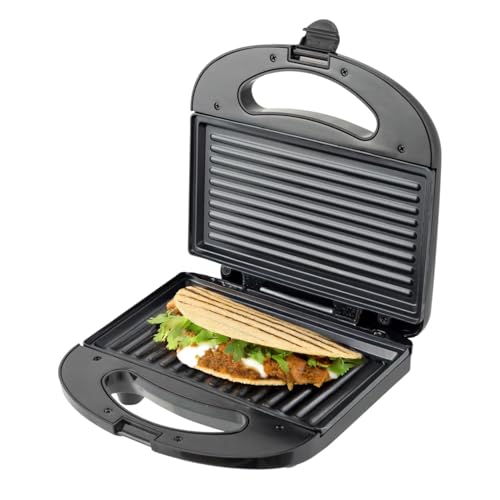 Fagor FastCrisp Sandwichera 750W – Placa fija para sándwich y parrilla, tamaño 21,2 x 11,9 cm, calentamiento rápido, diseño compacto, ideal para paninis y tostadas crujientes