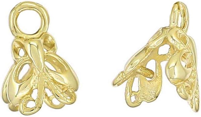 2PC Sterling Silver Butterfly Filigree Pinch Bead Cap Pendant Bail For DIY Pendant Jewelry