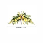 24in Artificial Flower Swag with Lemon, Spring Lemon Fruit Garland Rustic Decorative Swag Farmhouse Floral Garland with Large Bow for Wedding Arch Front Door Wall Home Decor(Yellow) - Image 2