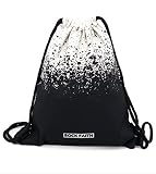 SAMGOO Segeltuch Rucksack Gym Sack Turnbeutel Beutel Sportbeutel, Schwarz weiß Tintenstrahldrucken Turnbeutel Tasche Tüte Rucksack Hipster für Reisen/Sport