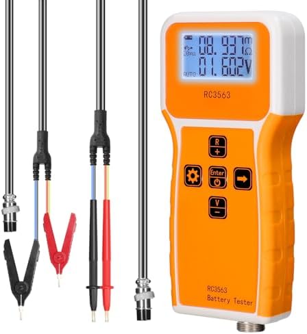 Battery Tester, 200Ω 100V Portable Battery Internal Resistance Voltage Tester 3-Digit Display Battery Tester High-Precise True Four-Wire AC Lithium Lead-Acid Lithium Battery Detector