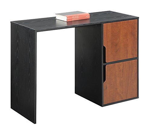 Convenience Concepts Designs2Go Student Desk With Storage Cabinets, Black / Cherry #TOP3