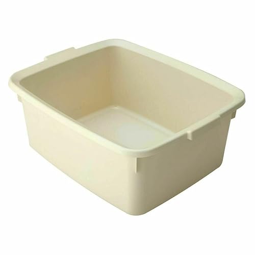 Addis 12L Rectangular Washing Up Bowl with Handles Durable, Scratch-Resistant, Easy Grip Handles, Easy to Clean Sink Basin Ideal for Dishwashing & Kitchen Use Beige 1 Pack